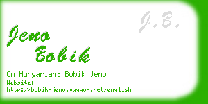 jeno bobik business card